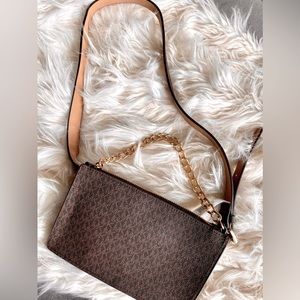 Monograph MK Fanny pack Brown and tan with gold chain XL